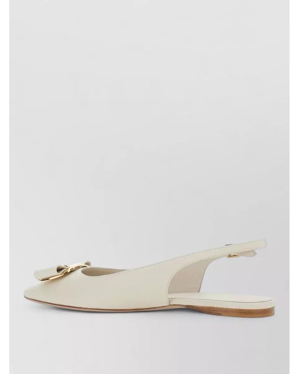 Ferragamo Natural Leather Slingback Pumps