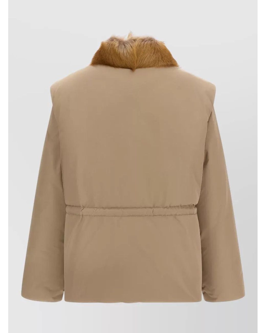 Moncler Brown Shearling Panel Down Coat