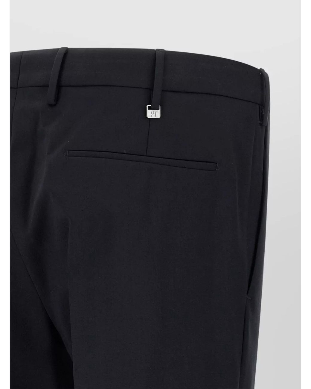 PT Torino Blue Wool Straight-Leg Tailored Trousers for men