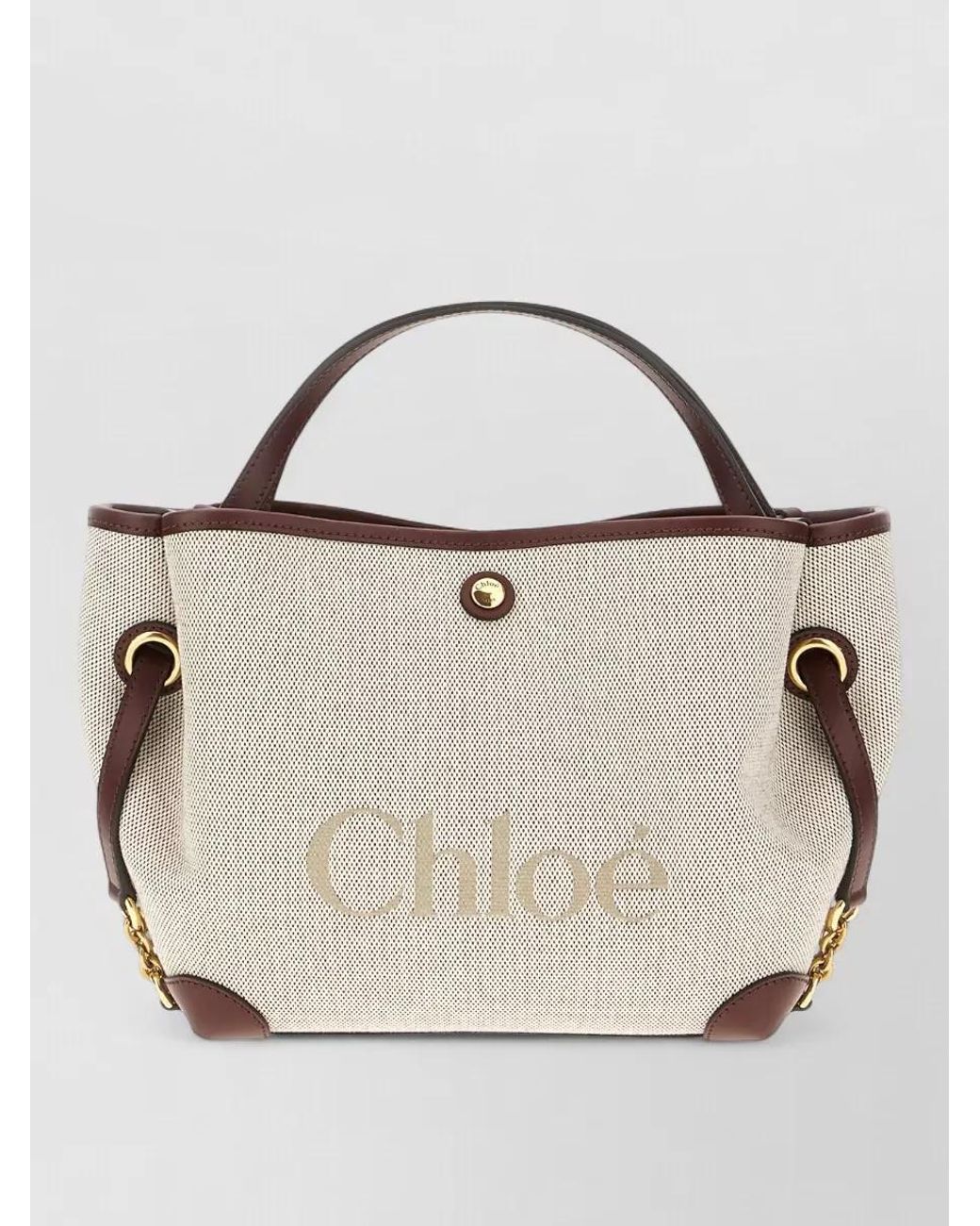 Chloé Natural Woody Cotton Canvas Tote Bag