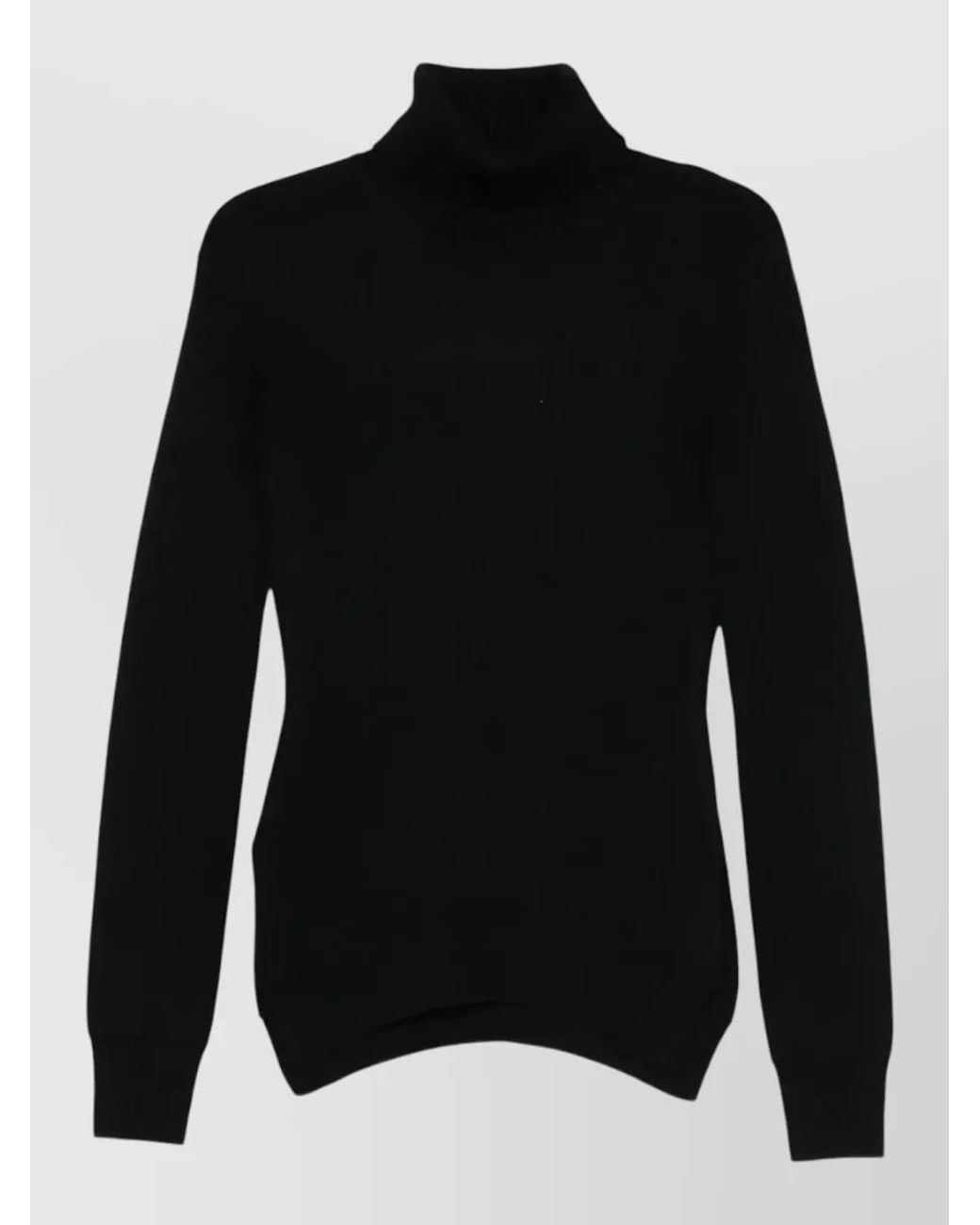 Totême Black Wool Highneck Double Knit Sweatshirt