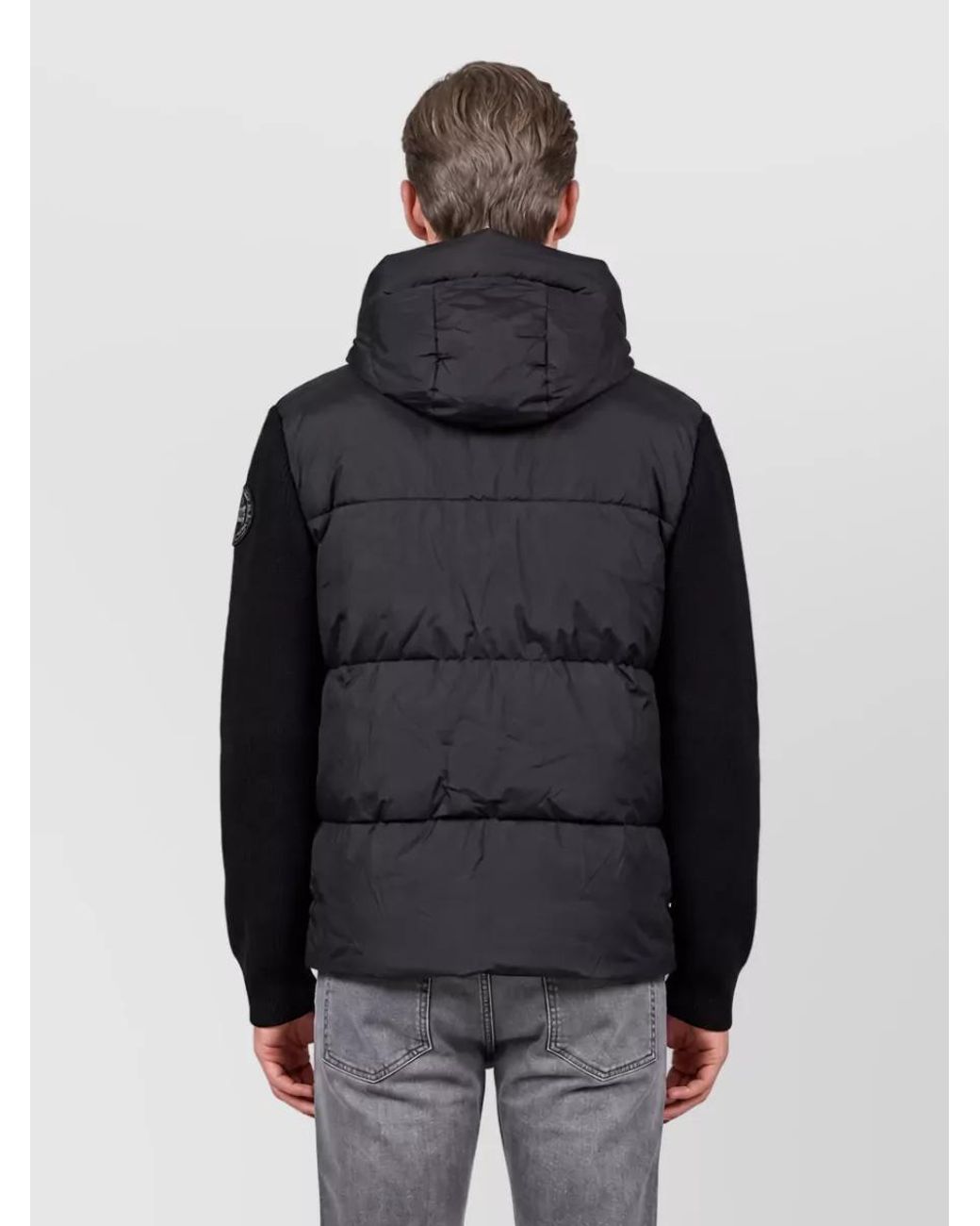 Canada Goose Blue Wool Knit Hooded Down Jacket for men