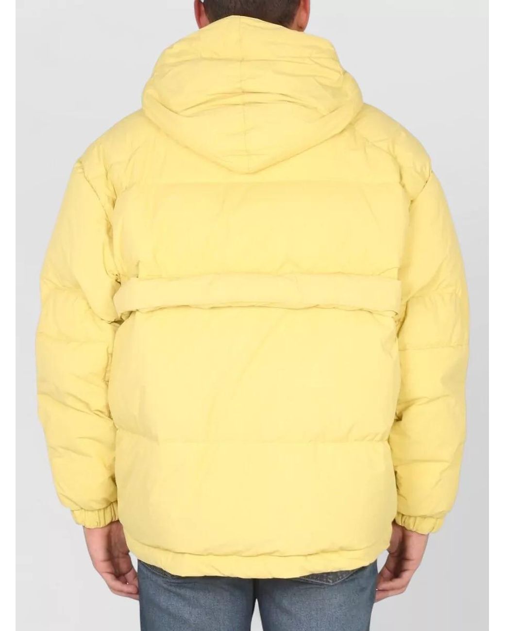 K-Way Yellow Cotton Hooded Padded Jacket for men