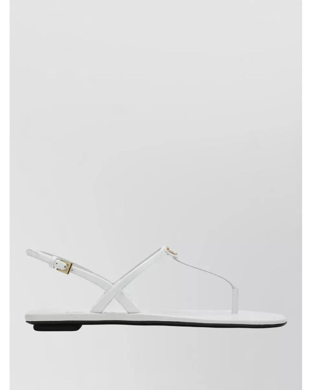 Prada White Leather Sandals