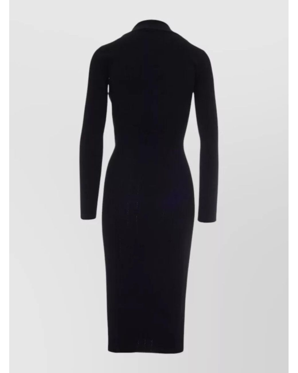 Elisabetta Franchi Blue Silk-Blend Knee-Length Knitted Dress