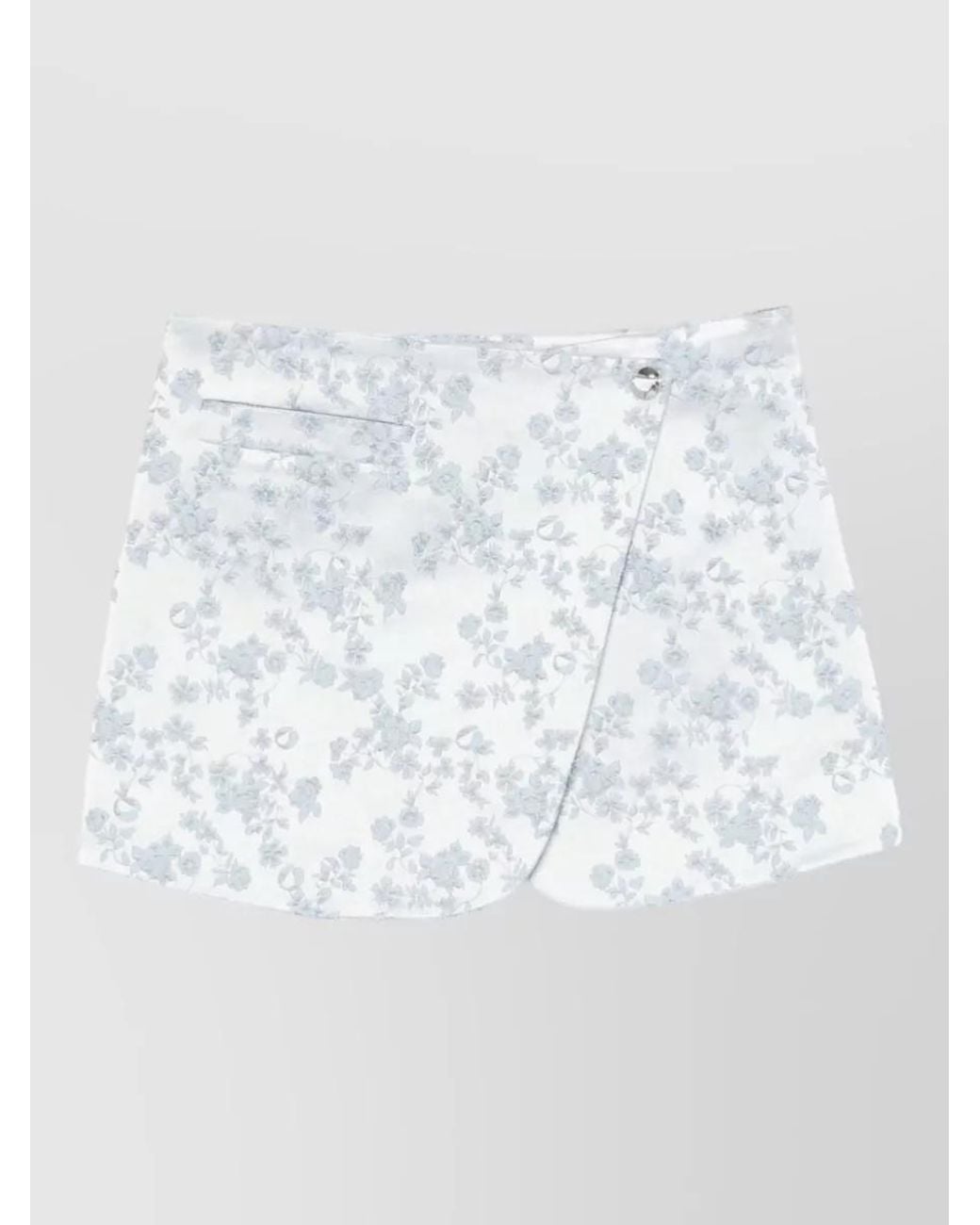 Coperni White Floral Jacquard Wrap Mini Skirt
