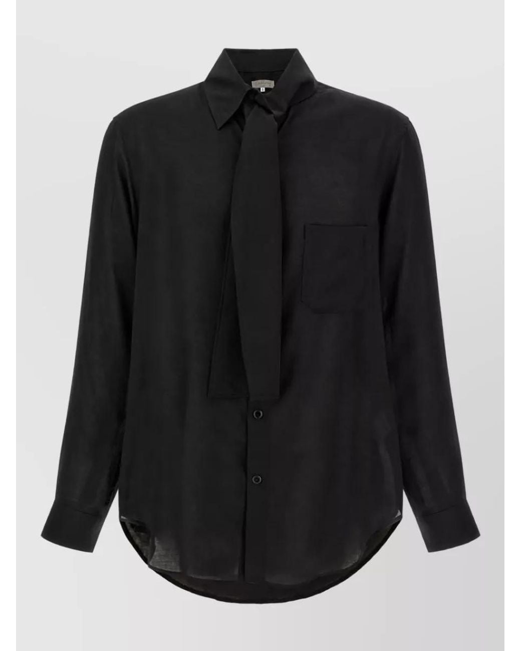 Yohji Yamamoto Black Stole Collar Shirt for men