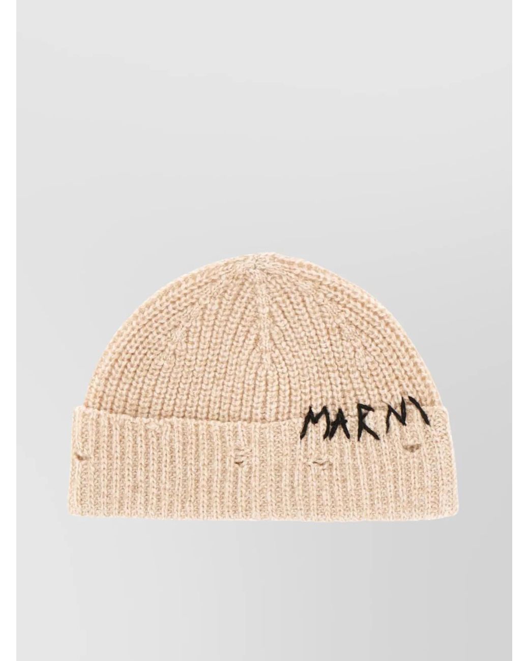 Marni Natural Virgin Wool Beanie
