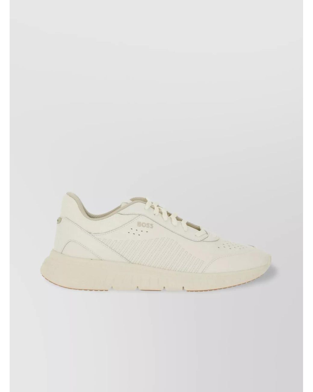 Boss Natural Leather Low-Top Sneakers for men
