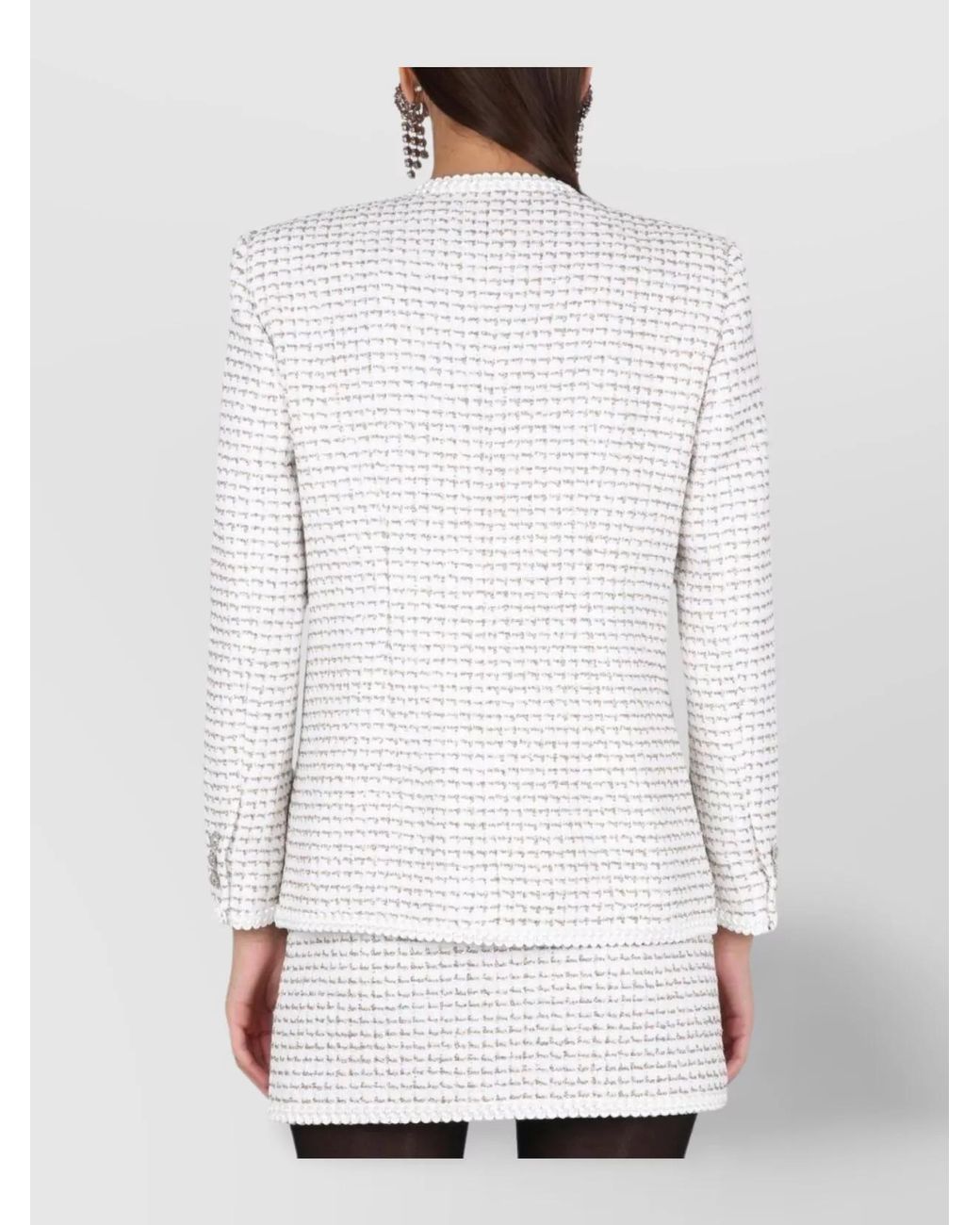 Alessandra Rich White Tweed Jacket