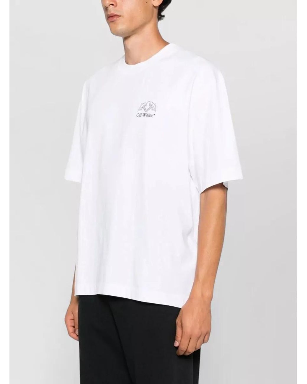 Off-White c/o Virgil Abloh White Cotton Jersey Logo Print Short-Sleeve T-Shirt for men