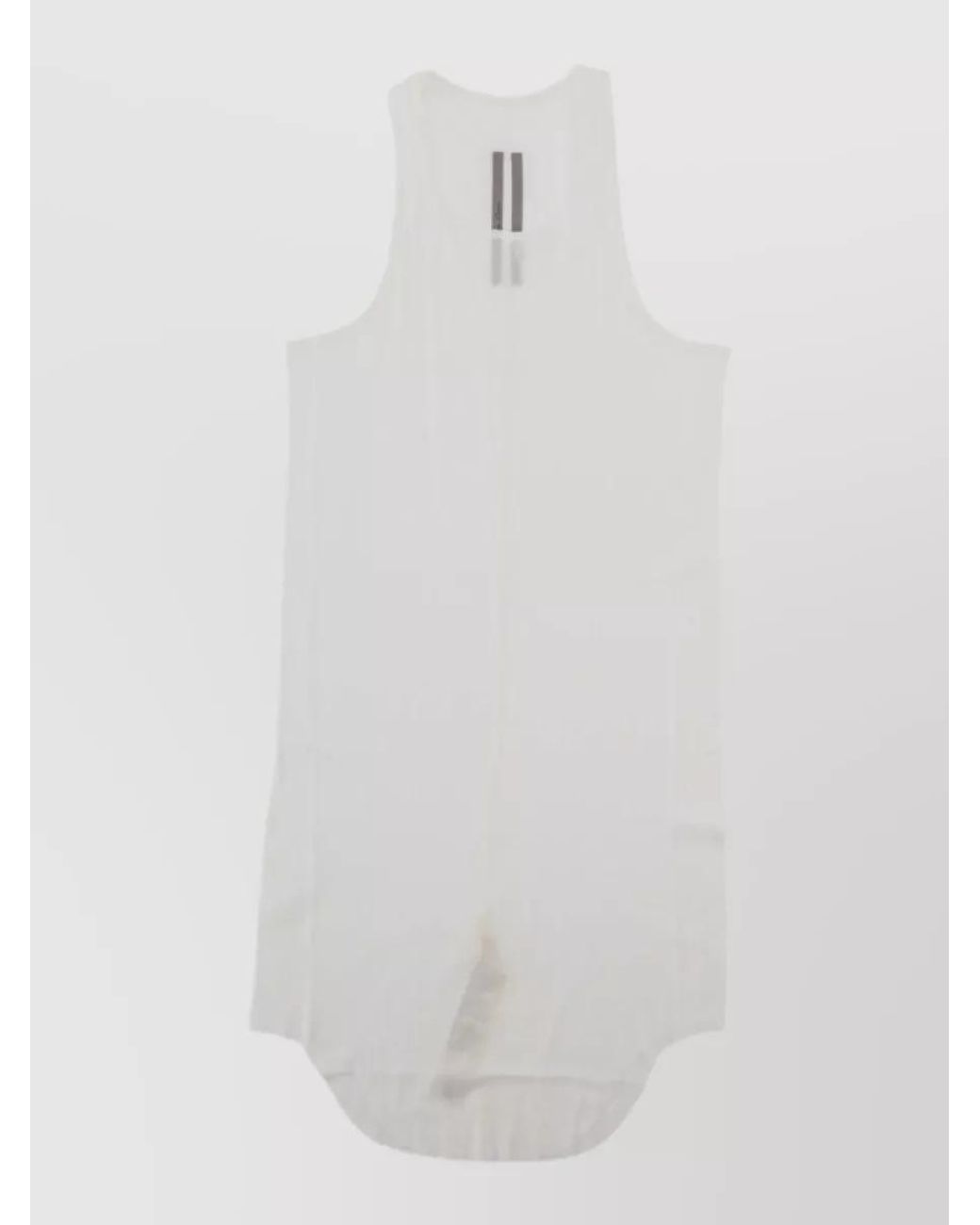 Rick Owens White Ribbed Tank Top for men