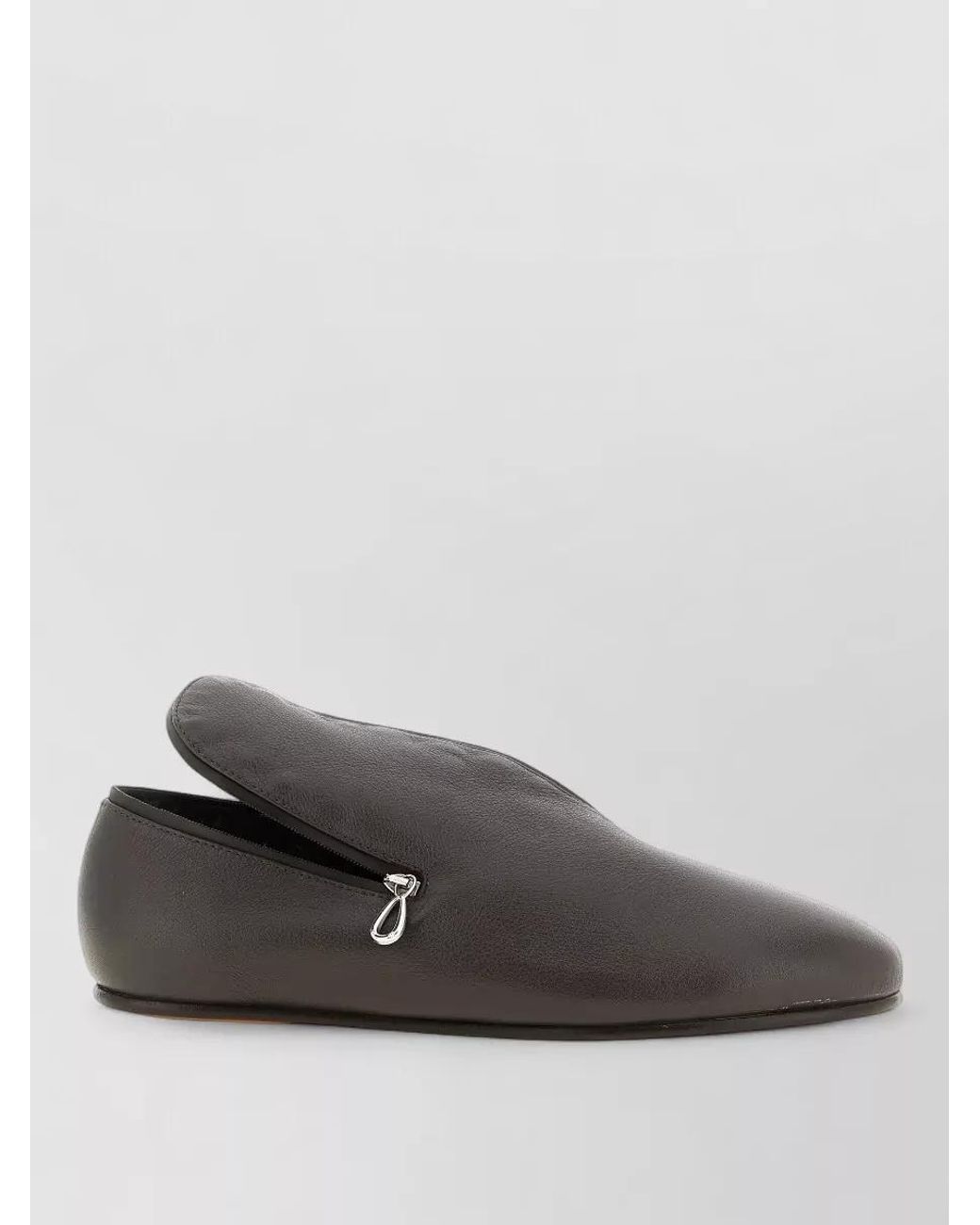 Kiko Kostadinov Gray Leather Asymmetric Loafers
