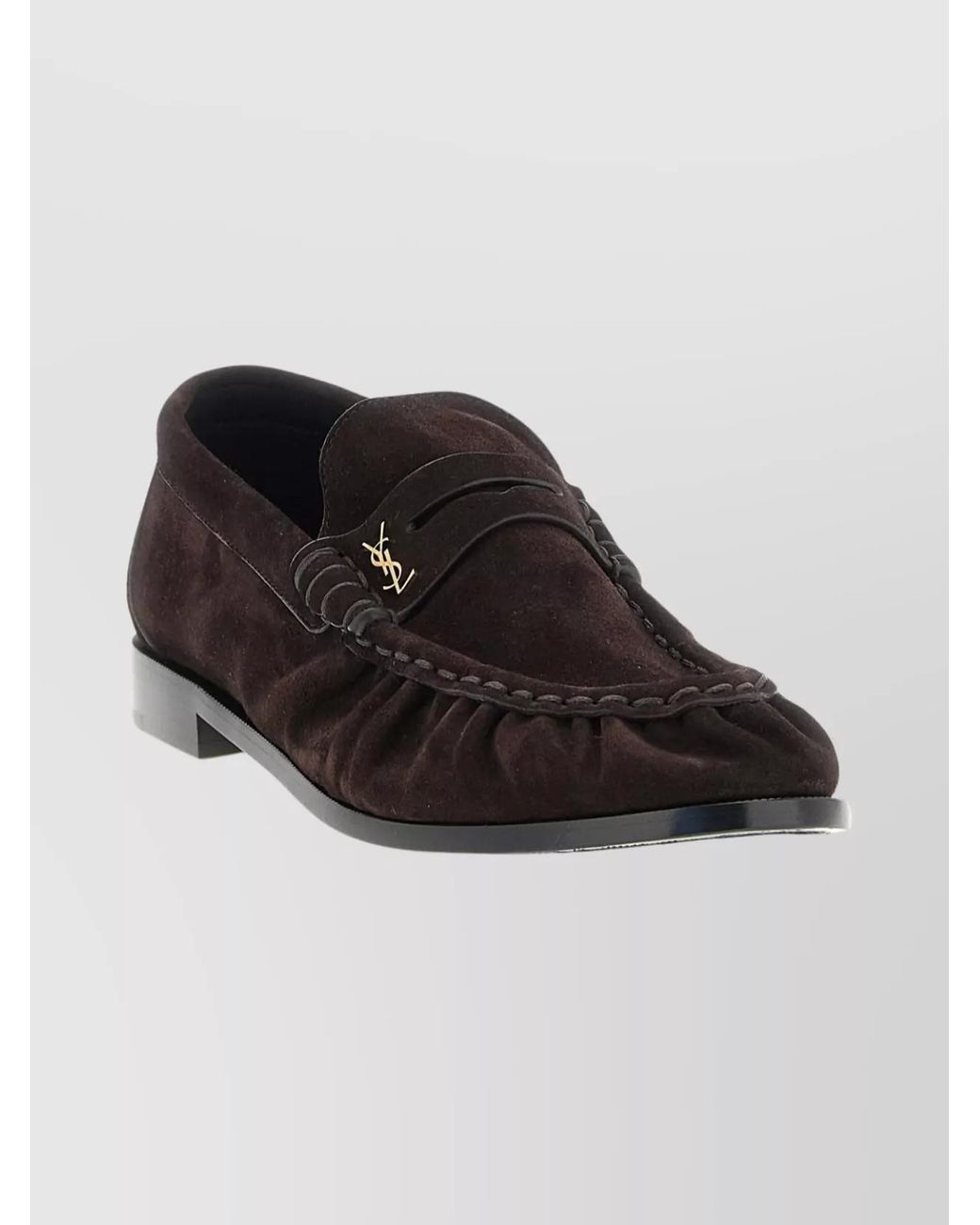 Saint Laurent Black Suede Penny Loafers