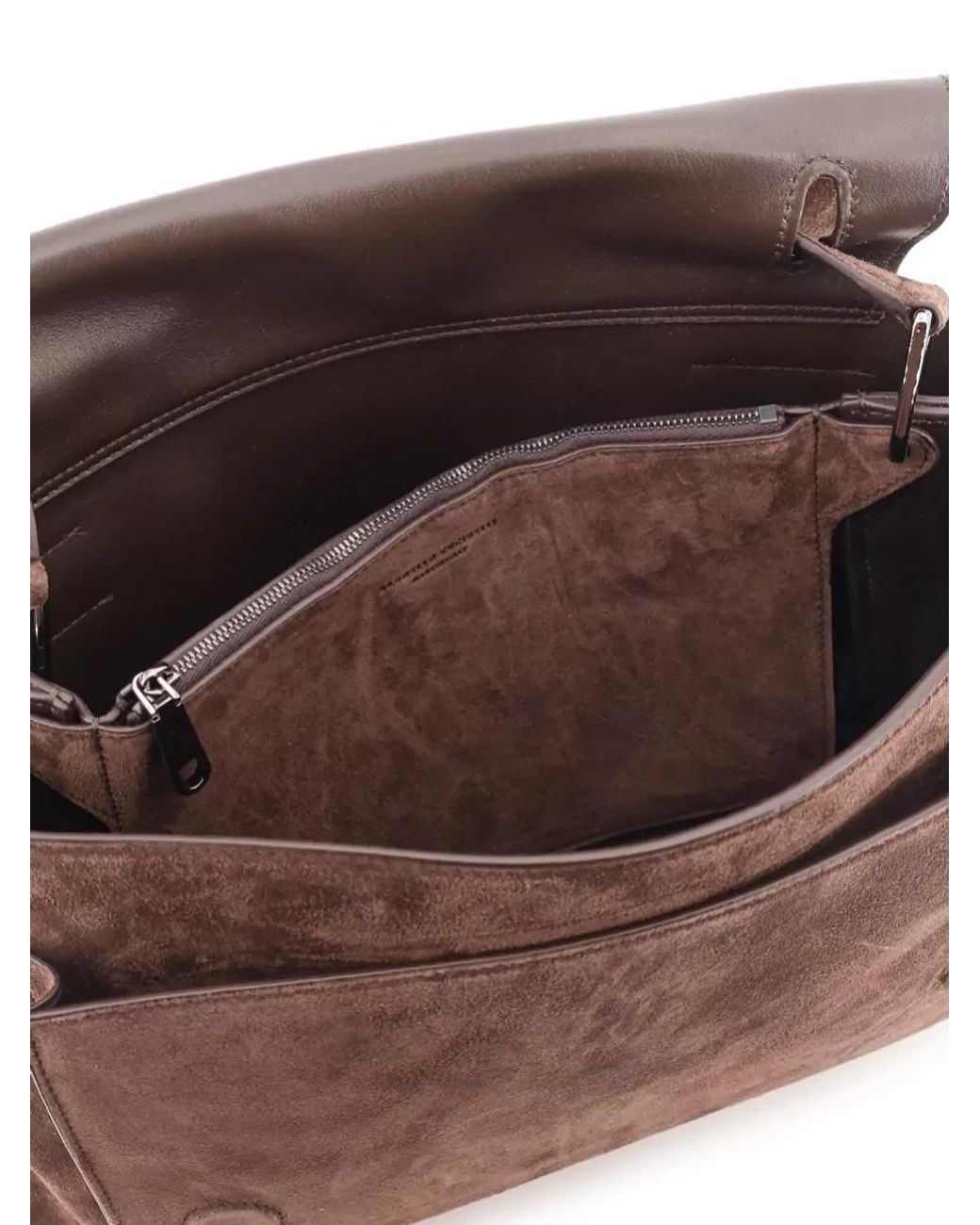 Brunello Cucinelli Brown Monili Suede Clutch Bag