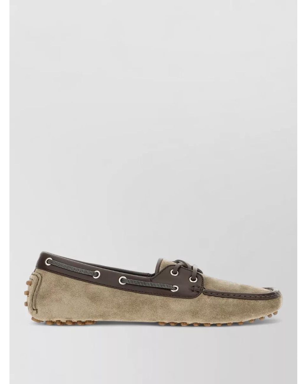 Brunello Cucinelli Multicolor Leather Lace-Up Loafers