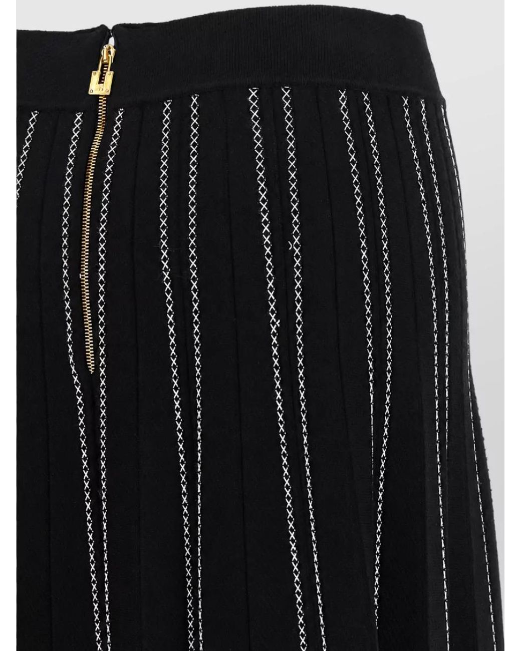 Elisabetta Franchi Black Pleated Knit Skirt