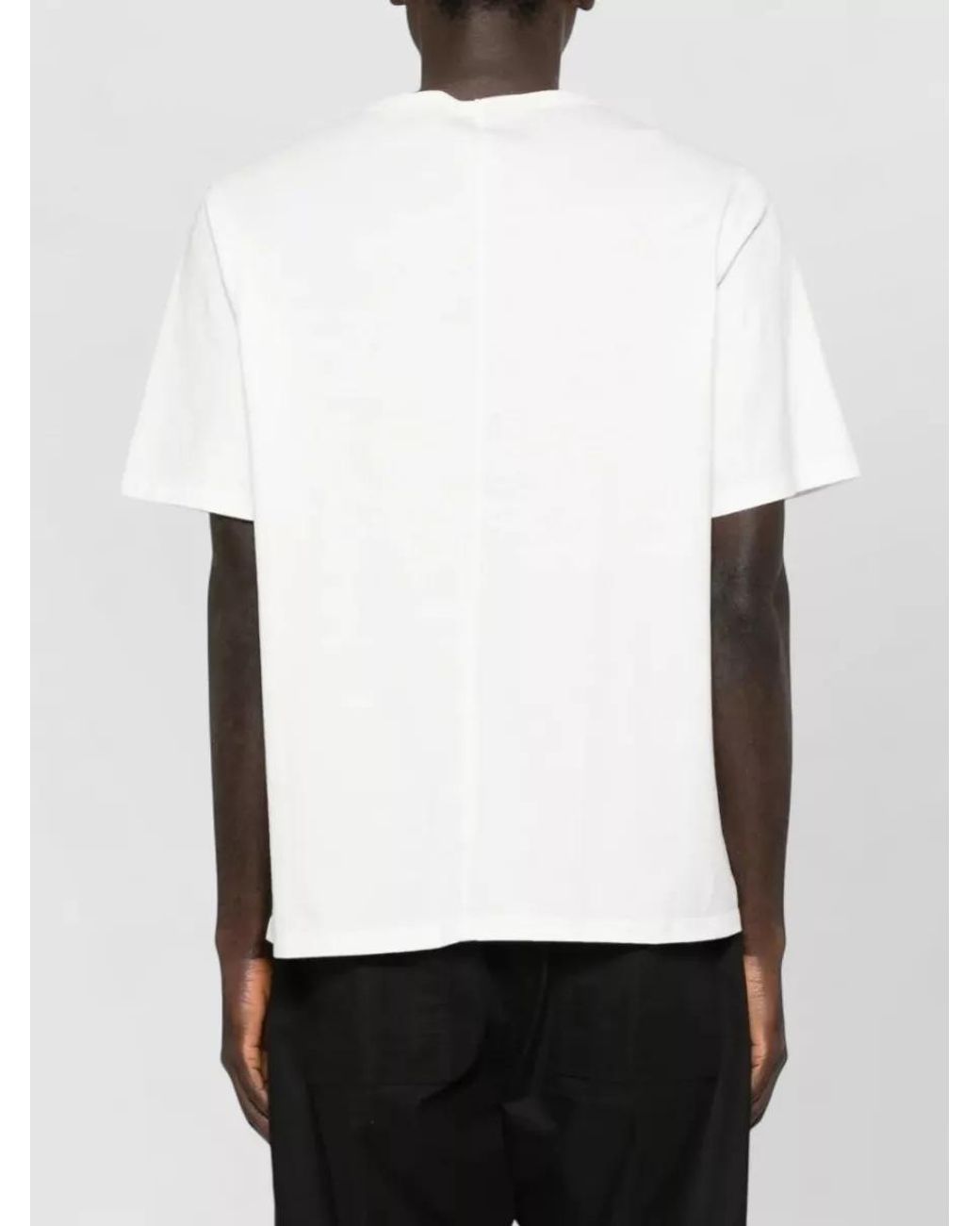 Rick Owens White Cotton Crew Neck Short Sleeve T-Shirt for men