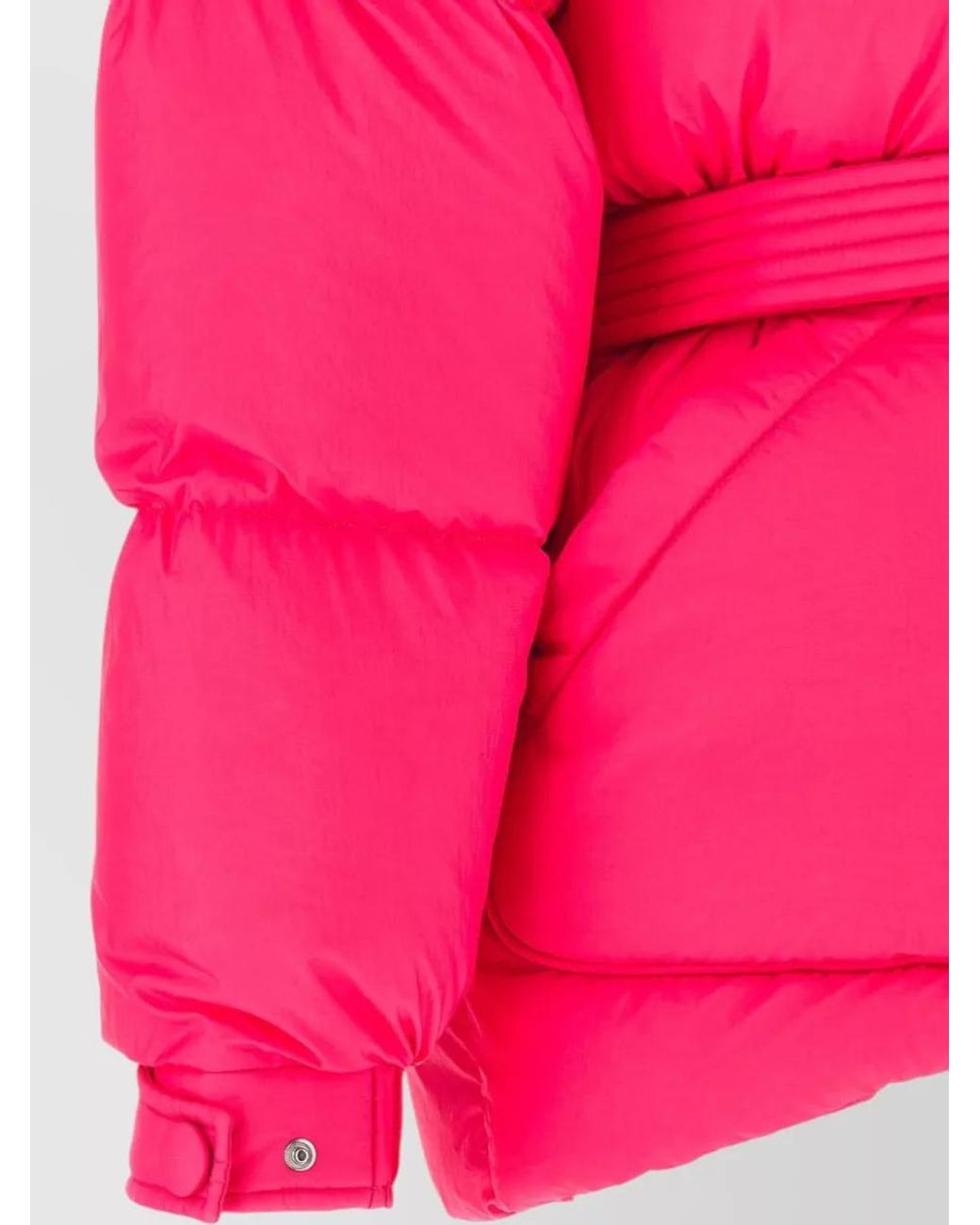 Ienki Ienki Pink Down Oversized Belted Quilted Hooded Coat