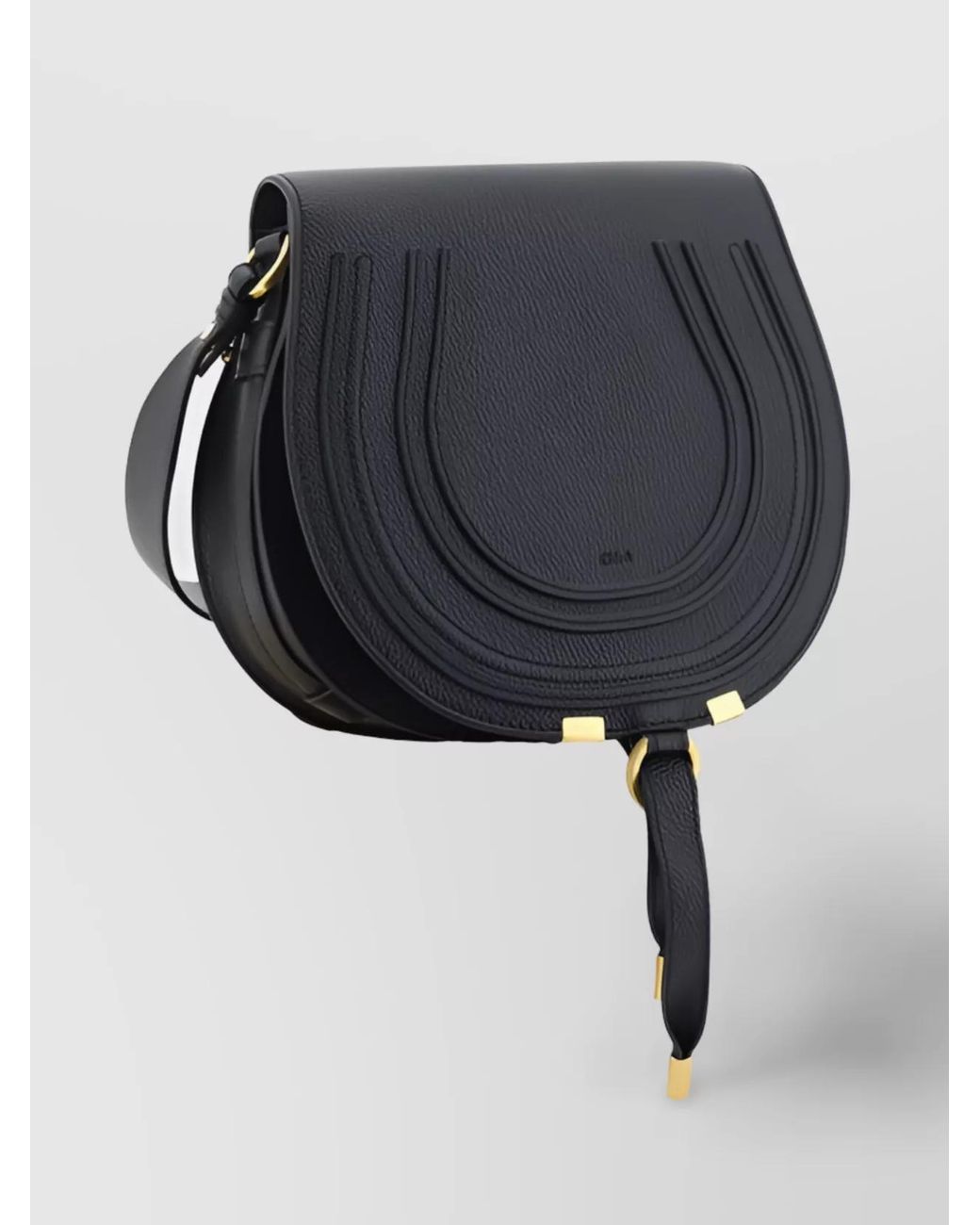 Chloé Blue Marcie Leather Saddle Shoulder Bag