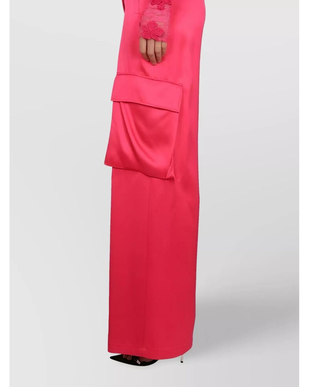 Versace Red Wide-Leg Trousers