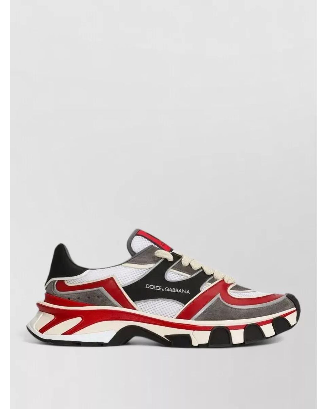 Dolce & Gabbana Multicolor Leather Mesh-Panel Low-Top Sneakers for men