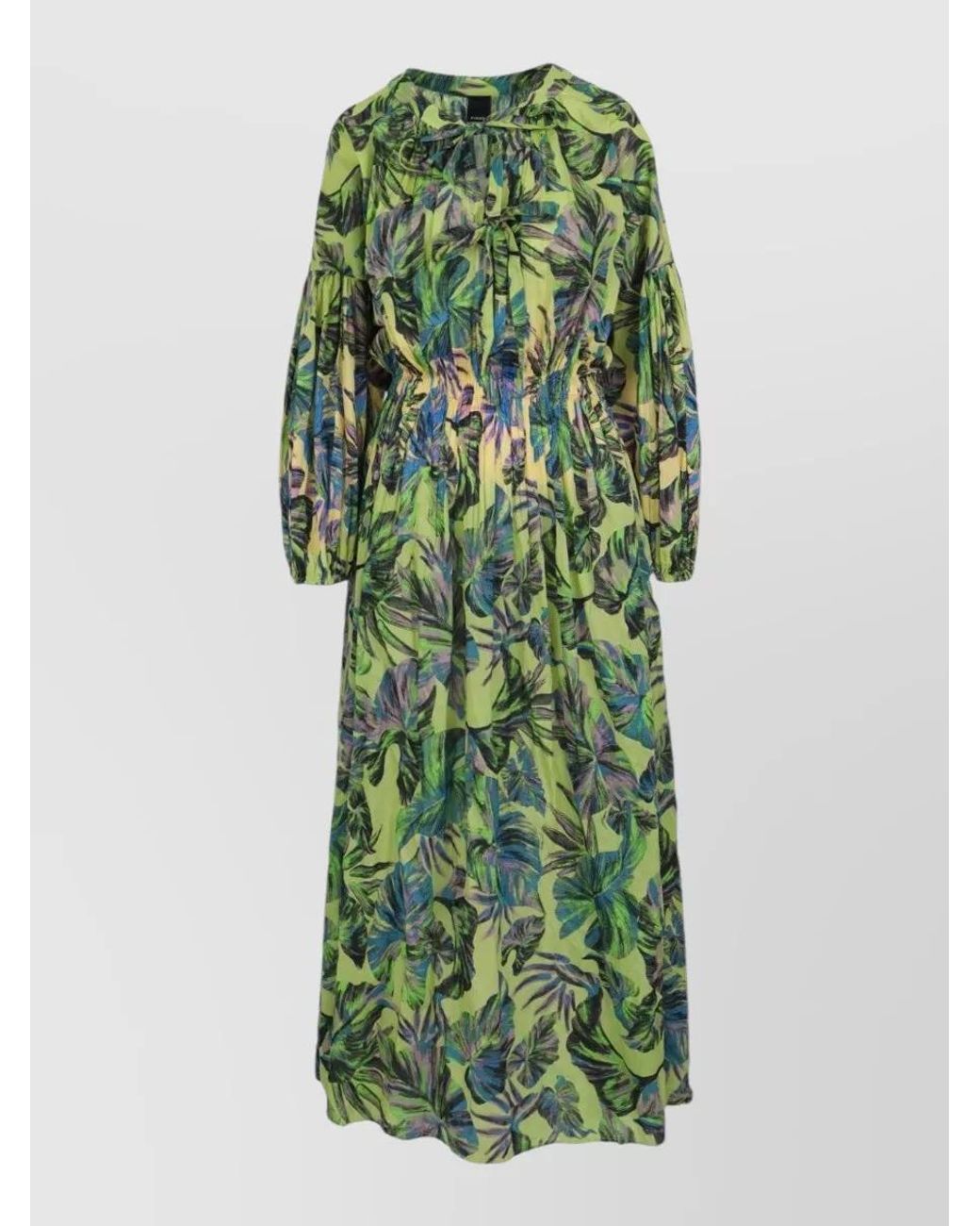 Pinko Green Cotton Maxi Dress