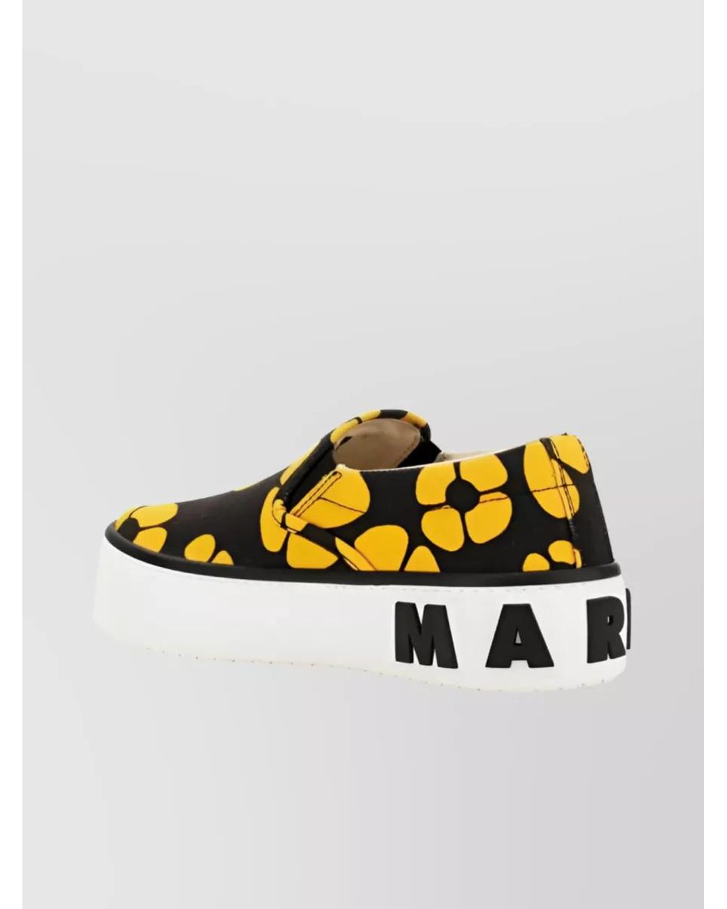 Marni Yellow Floral-Print Canvas Slip-On Sneakers