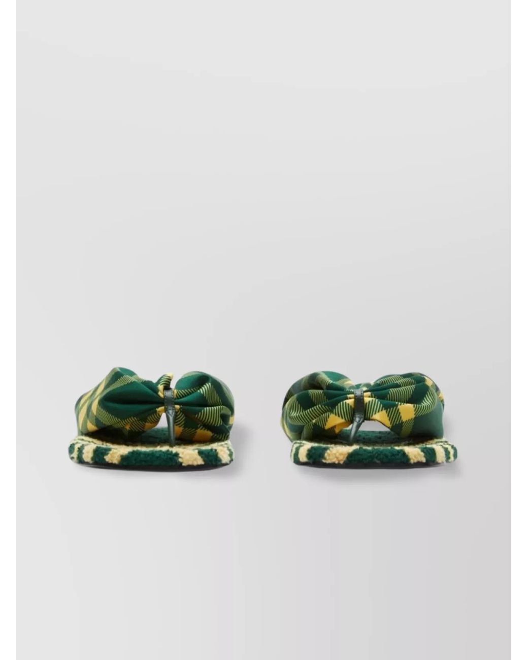 Burberry Green Check Thong Sandals