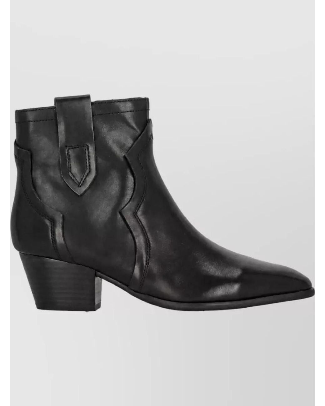 Ash Black Leather Ankle Boots