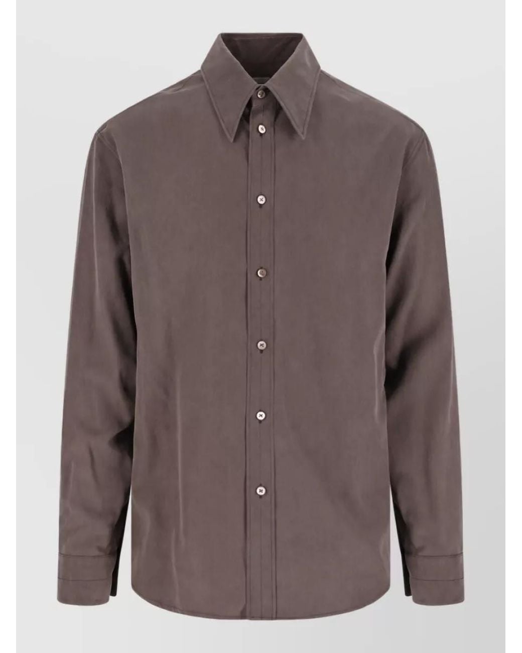 Lemaire Brown Silk Shirt for men