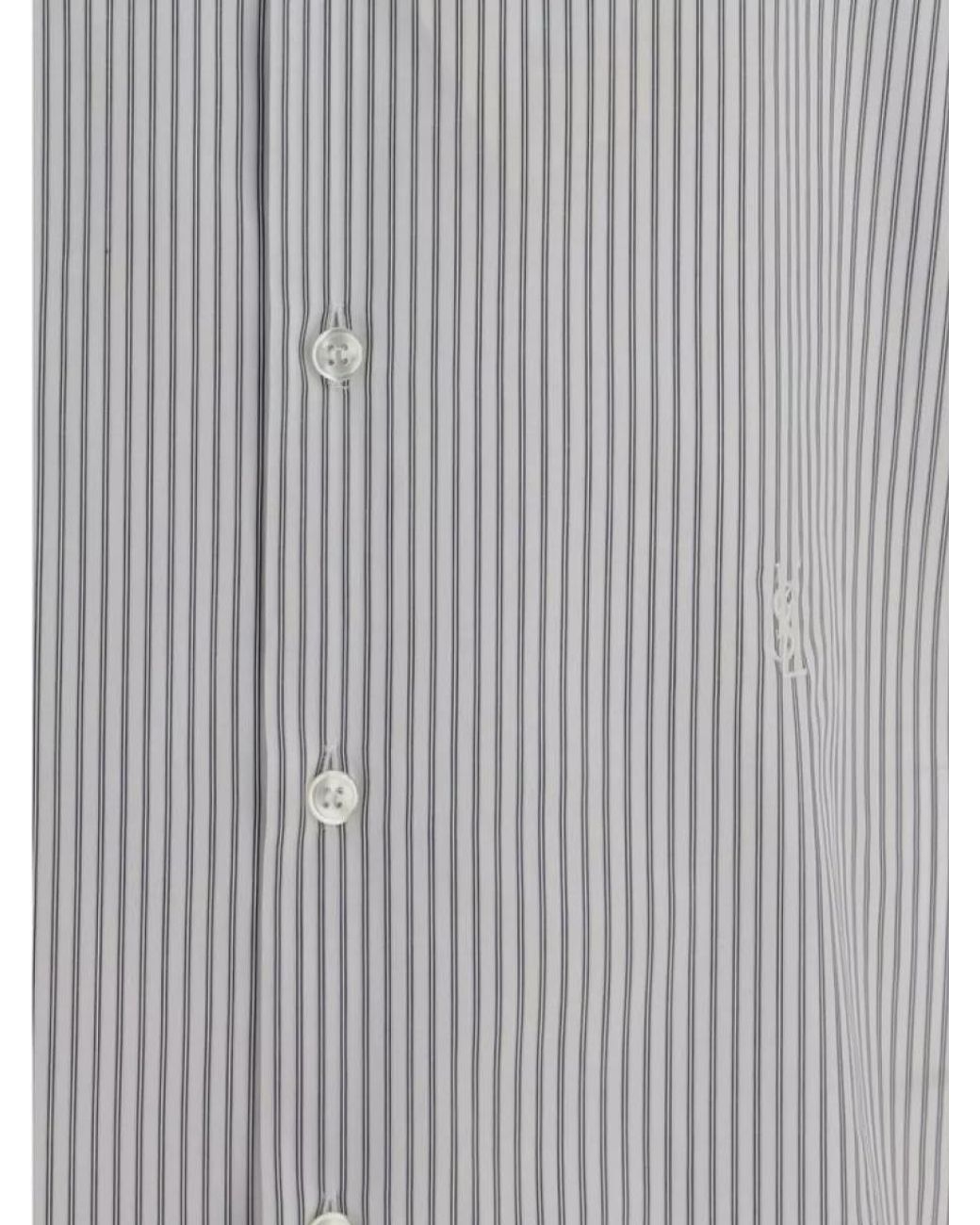 Saint Laurent Gray Pattern Cotton Shirt for men