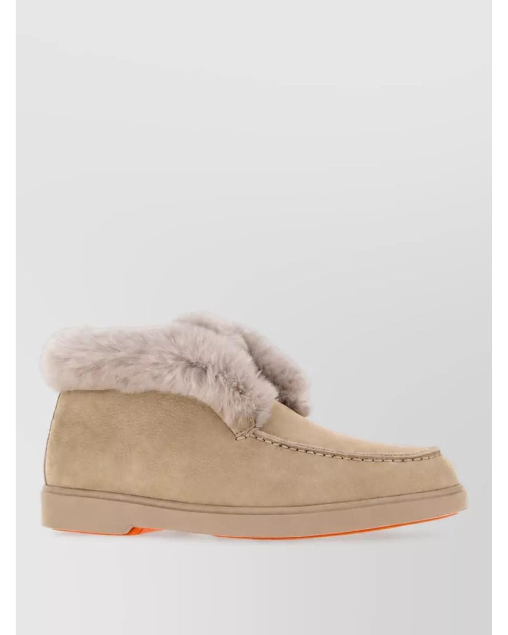 Santoni Natural Suede Leather Slippers