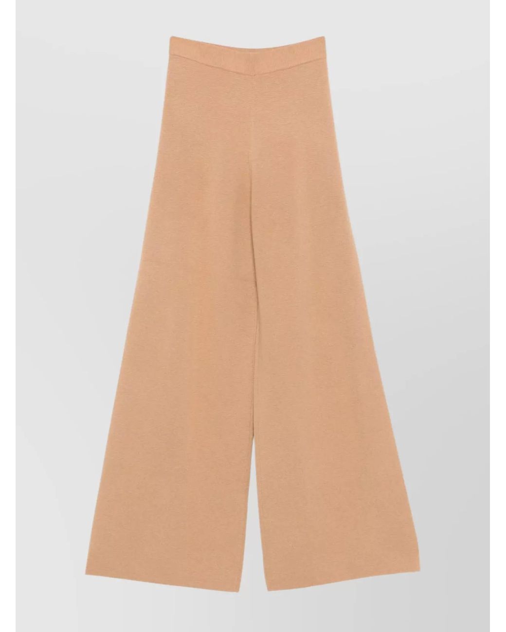 Max Mara Natural Cashmere Wool Straight-Leg Trousers