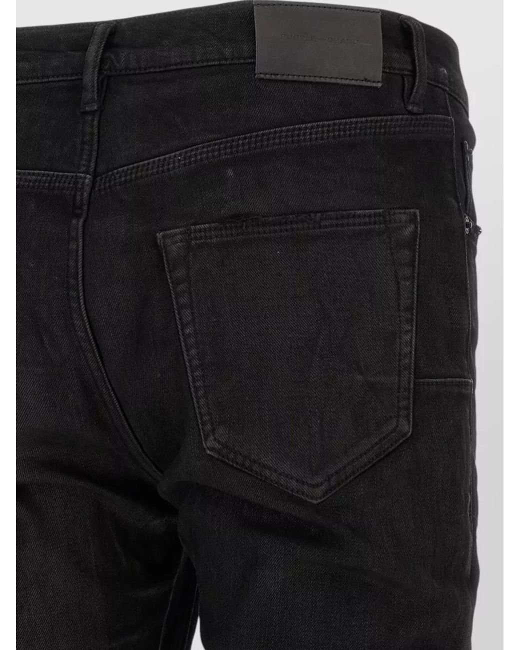 Purple Black Denim Low-Rise Tapered Jeans for men