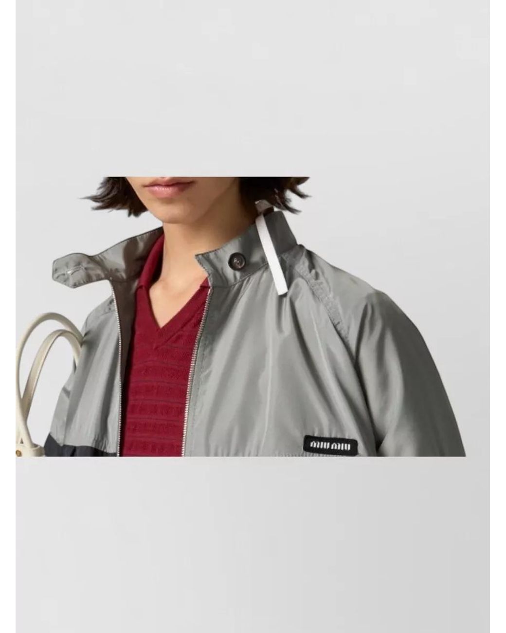 Miu Miu Gray Silk Single Breasted Jacket