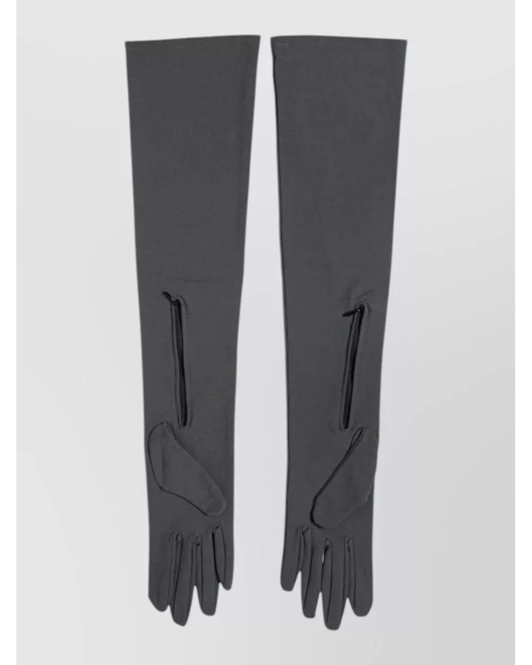 Dolce & Gabbana Gray Viscose Elbow Length Gloves for men