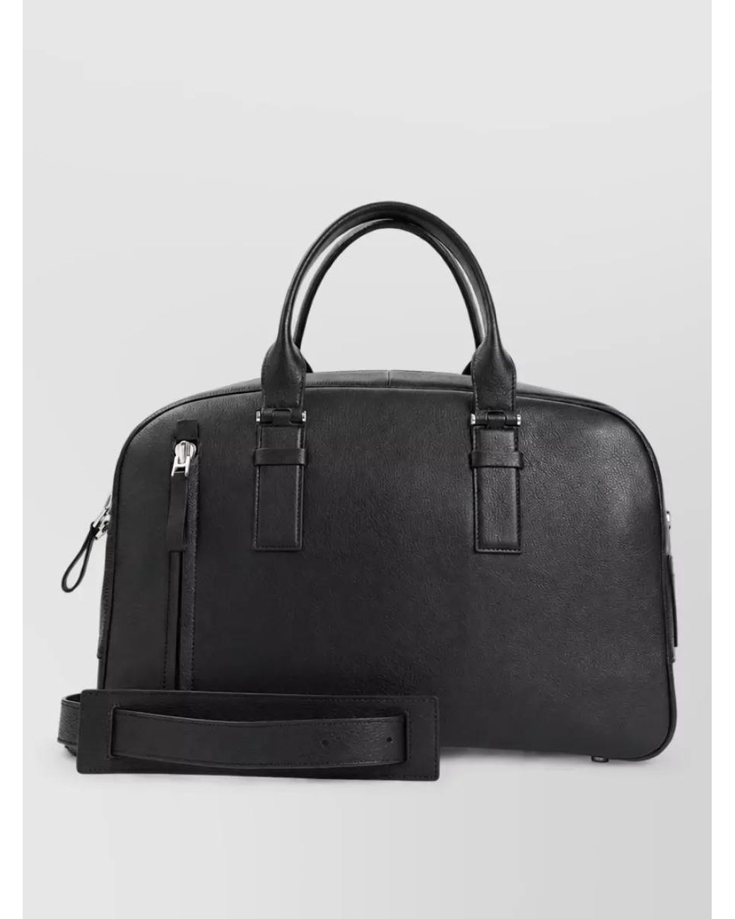 Tom Ford Black Leather Bowling Bag for men