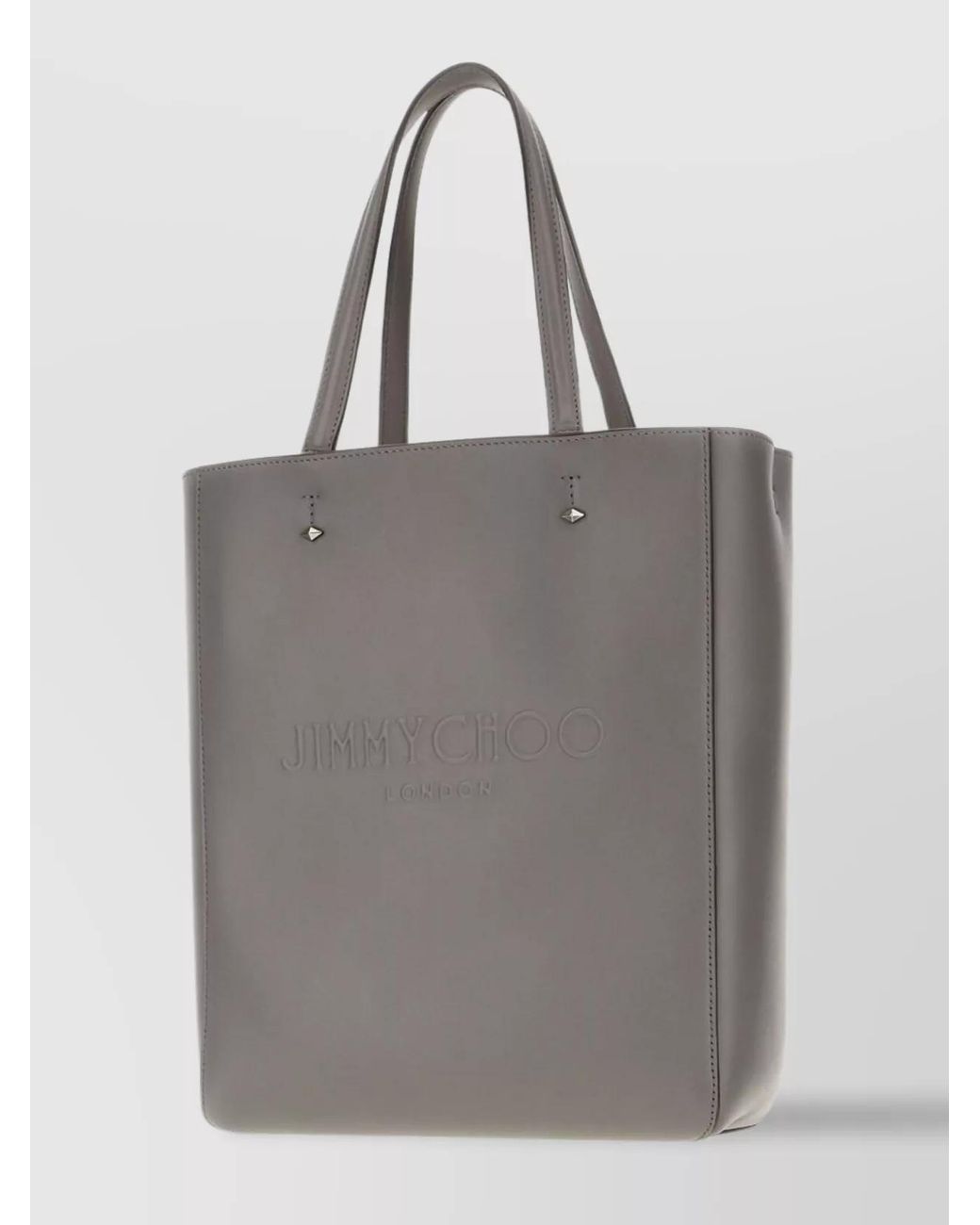 Jimmy Choo Gray Studded Leather Tote Bag for men
