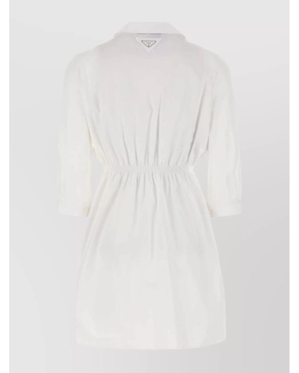 Prada White Cotton Poplin Shirt Mini Dress