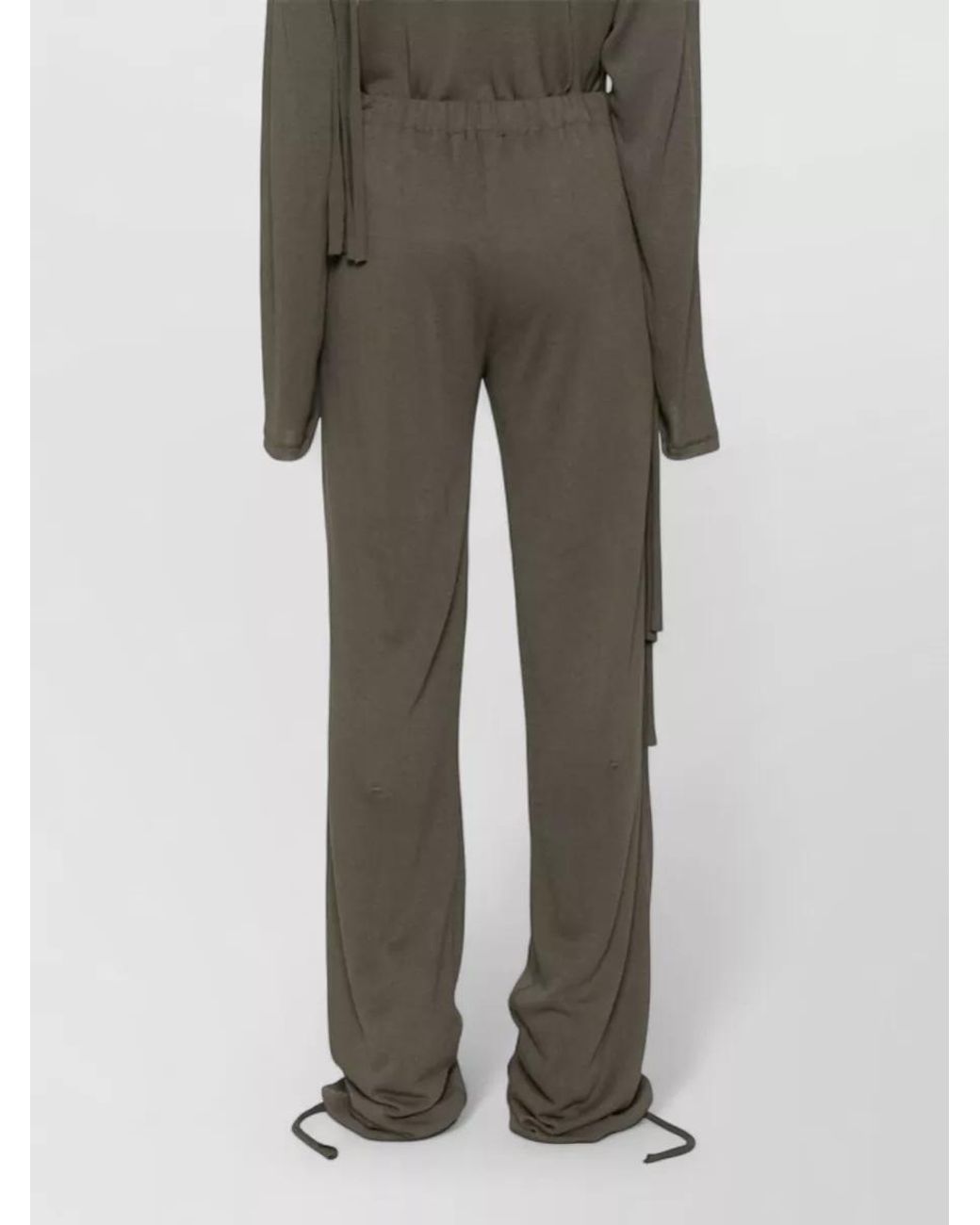 OTTOLINGER Gray Linen Blend Wrap Wide-Leg Trousers