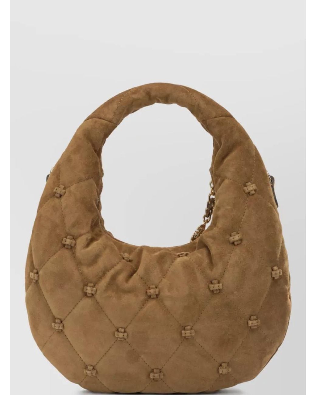 Tory Burch Natural Small Suede Shoulder Bag