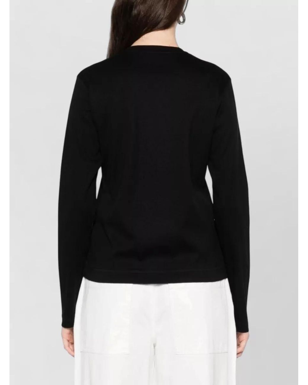 Herskind Black Organic Cotton Crewneck Long-Sleeve Knitted Top