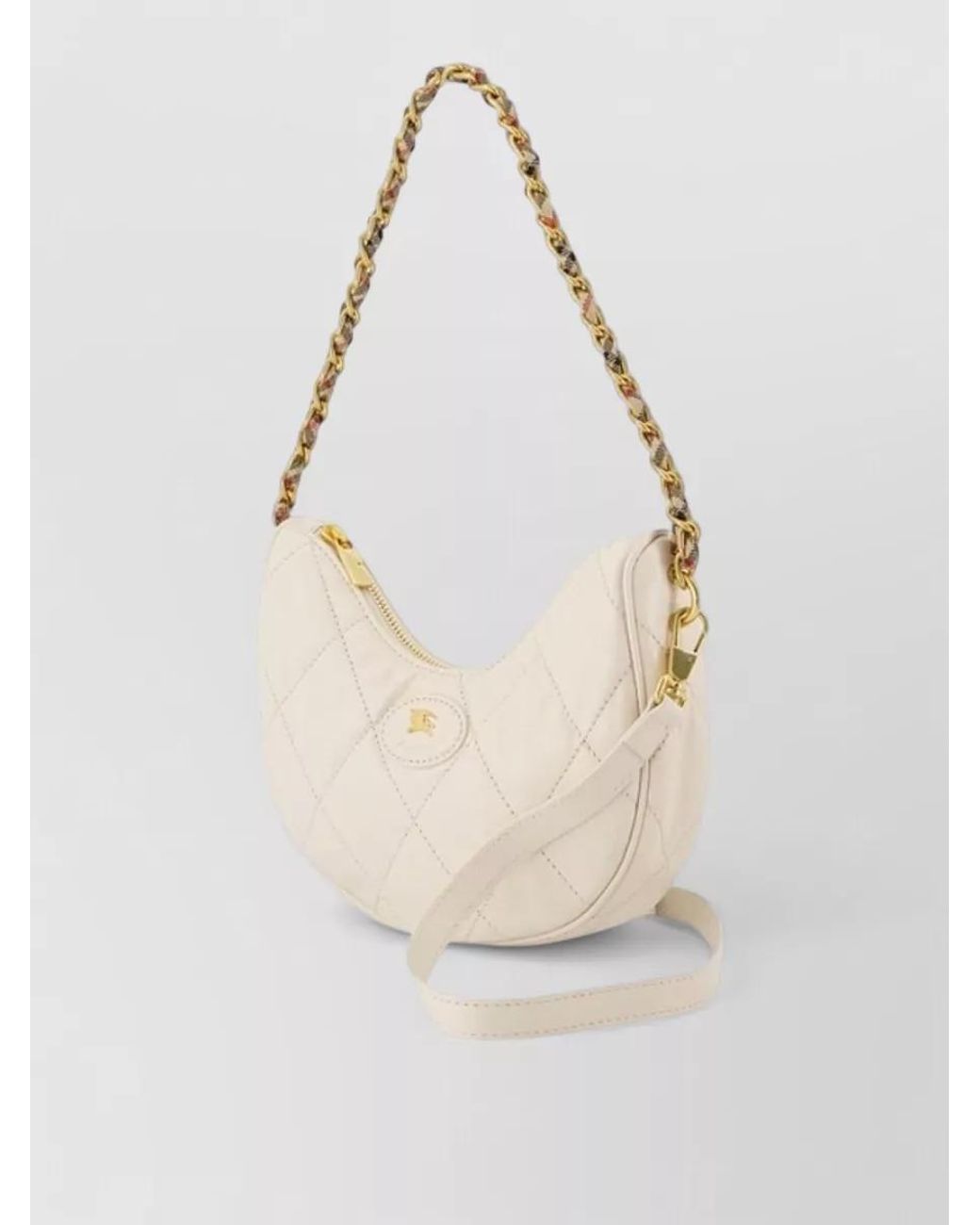 Burberry Natural Horseshoe Leather Clutch Bag