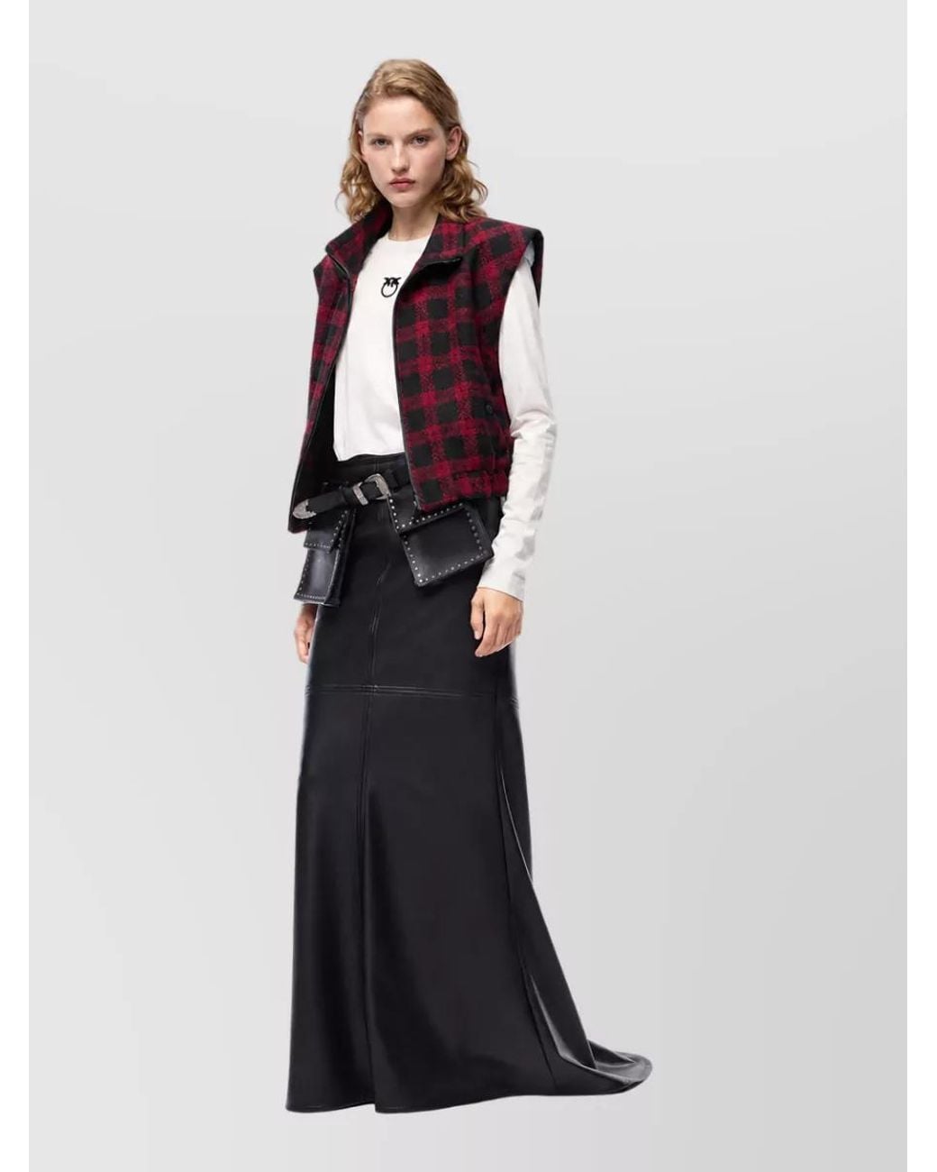 Pinko White Fitted Skirt