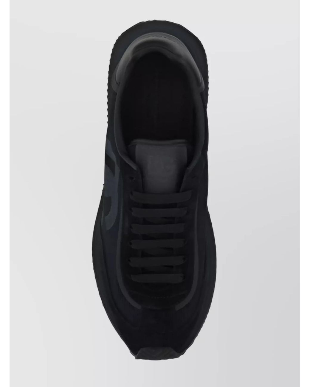 Dolce & Gabbana Black Leather Dg Cushion Sneakers for men
