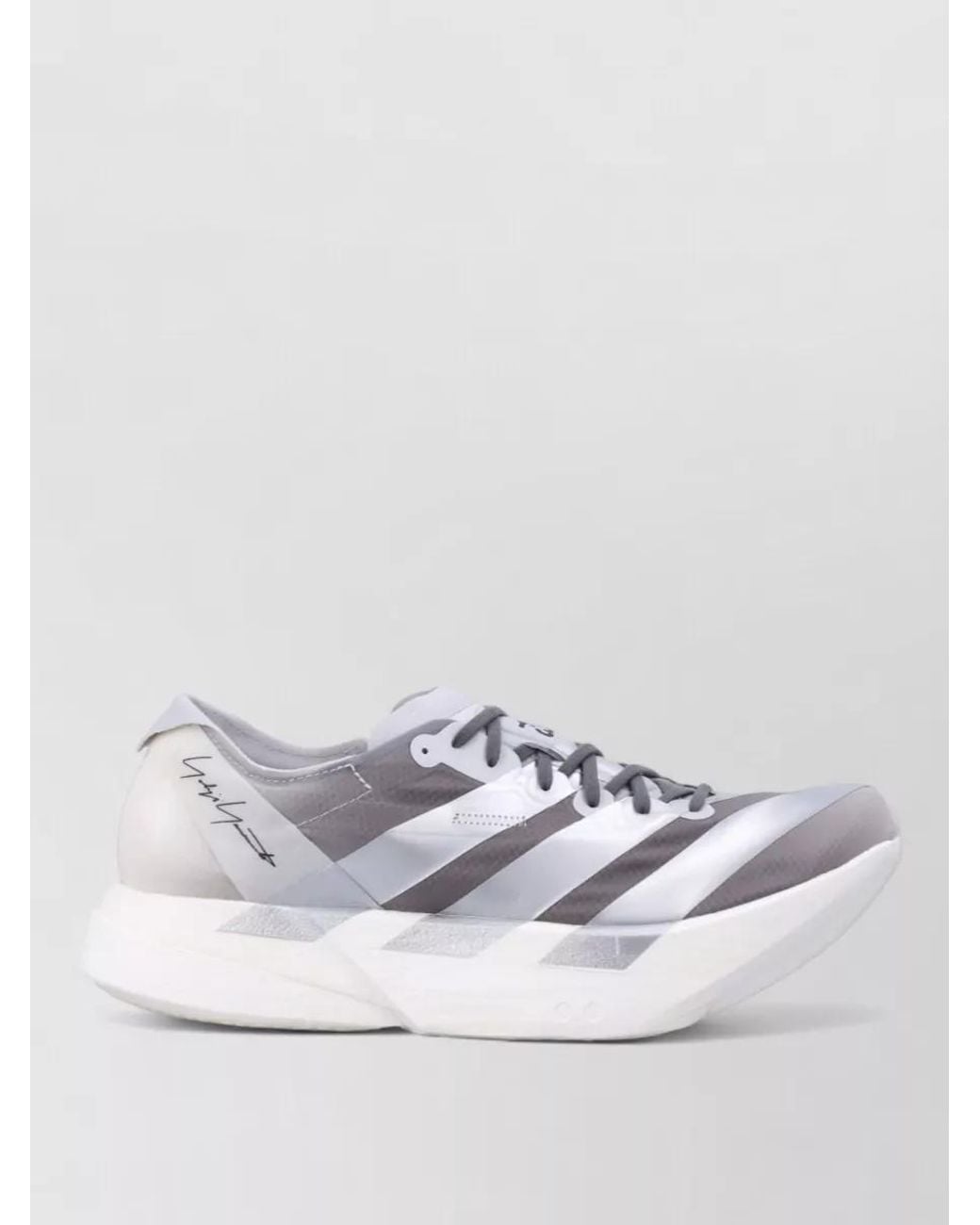 Y-3 White Adios Pro 4 Lace-Up Sneakers
