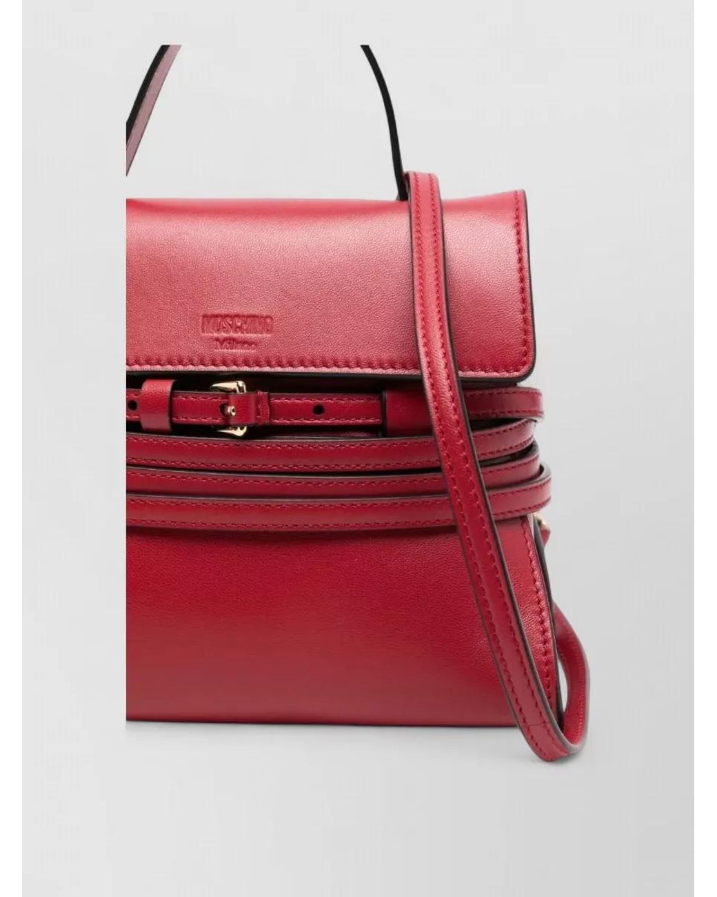 Moschino Red Leather Shoulder Bag