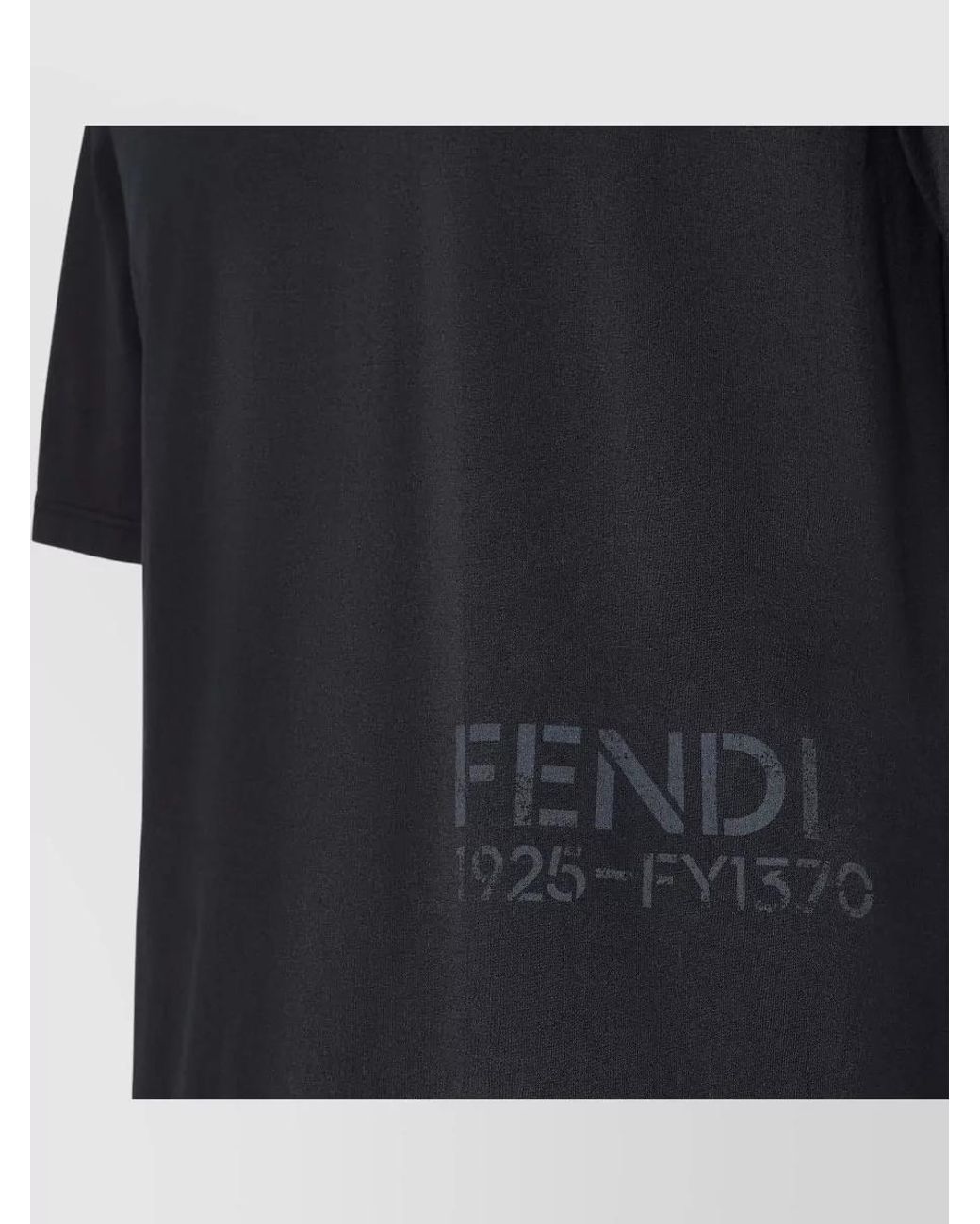 Fendi Black Cotton Regular-Fit Short-Sleeve T-Shirt for men