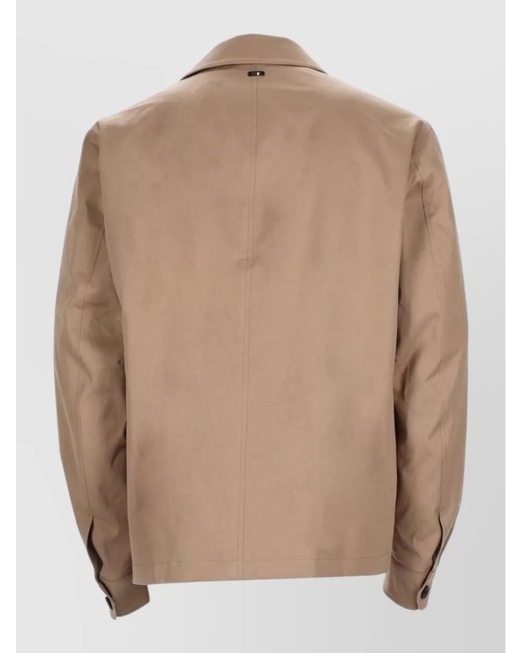 Herno Natural Long Sleeve Coat Flap Pocket Design for men